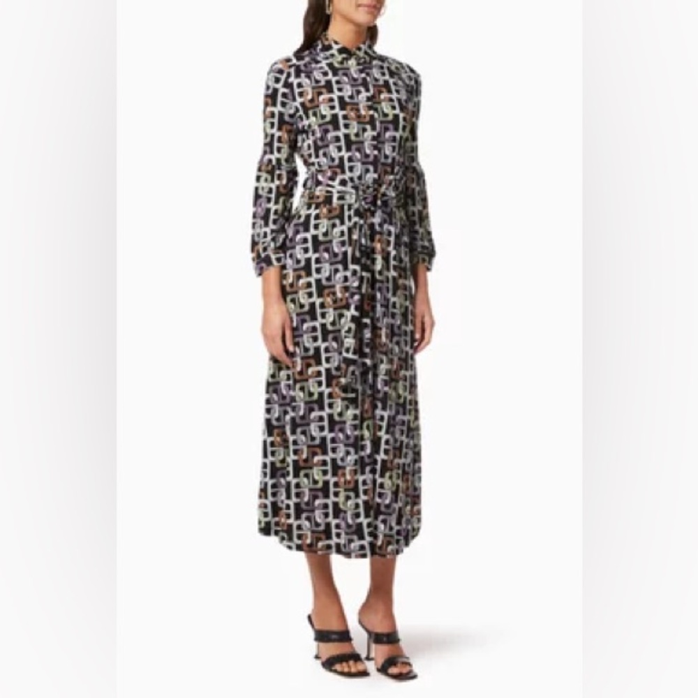 MARELLA Multicolor Geometric Long Sleeve Dress - Picture 2 of 8